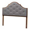 Baxton Studio Baxton Studio King Camila Fabric and Wood Headboard Gray/Walnut Brown - 2 of 4