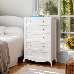 Karl Home 5-Drawer White MDF (Medium-Density Fiberboard) 29.92in. W Chest of Drawer - 1 of 4