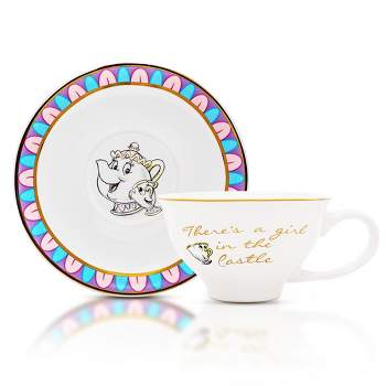 Disney Chip Mug Beauty and the Beast Coffee Mugs with Gold Foil 8 Ounces 