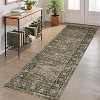 Floral Kitchen Rug – Washable, Non-Slip, Low Pile, Distressed Print Runner for Hallway, Bathroom, Laundry - 2 of 4