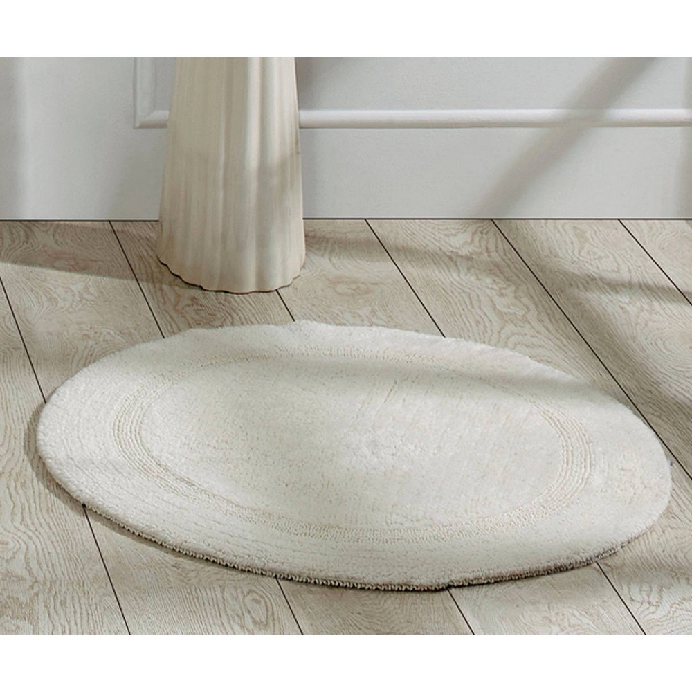 Photos - Bath Mat 30" Round Lux Collection Bath Rug Ivory - Better Trends