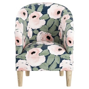 Kingston Tub Chair - Bloomsbury Rose Blush Navy - Cloth & Co., Bloomsbury Pink Blush Blue