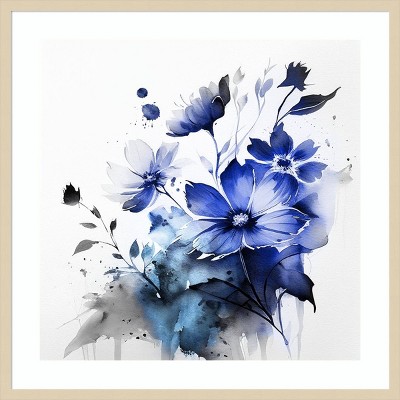 Blue Spring Floral III Abstract Expressionism Framed Wall Art