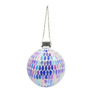 Very Cool Stuff Mosaic Glass Gazing Globe with Hanging Chain, Iridescent Teardrop Tile, 10in - 1 of 2