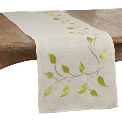 Saro Lifestyle Embroidered Vine Design Table Runner