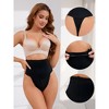INSPIRE CHIC 2 Pcs Women's Lace Tummy Control Thongs High-Waisted Hi-Cut Control Panties - 3 of 4
