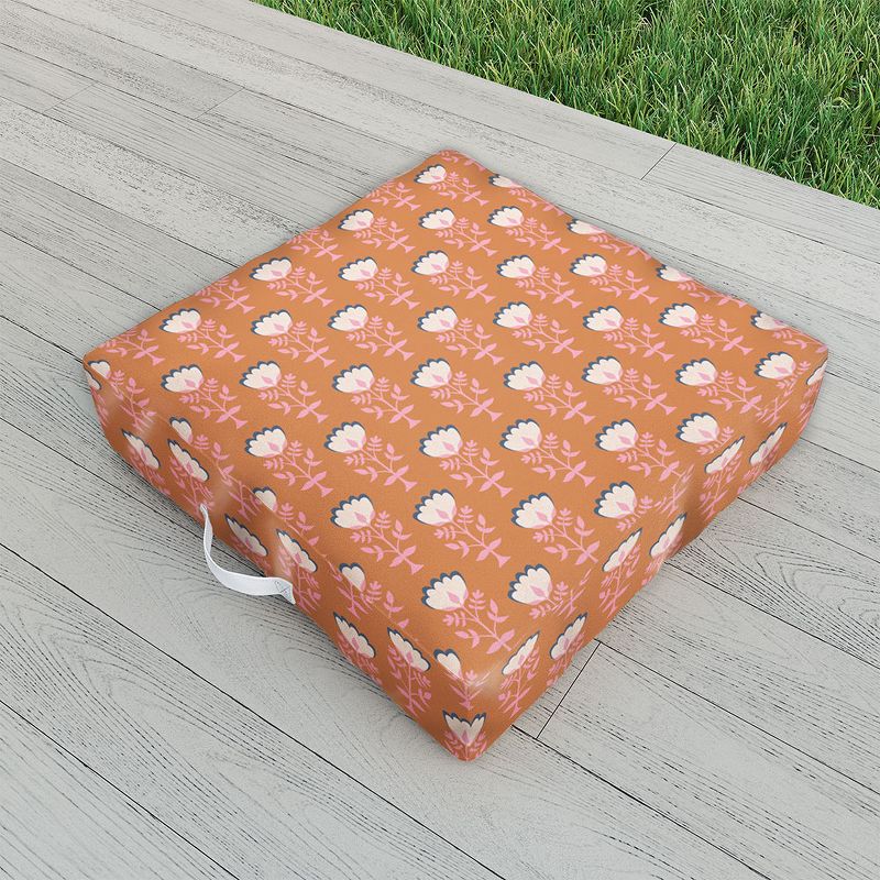 Schatzi Brown Norr Flower Orange Outdoor Floor Cushion - Deny Designs, 2 of 3