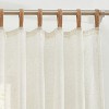HLC.ME Lena Burlap Flax Linen Semi Sheer 3 Piece Kitchen Curtains Set, Light Filtering Transparent Window Tab Top Valance + Tiers Set - Natural Linen - 4 of 4