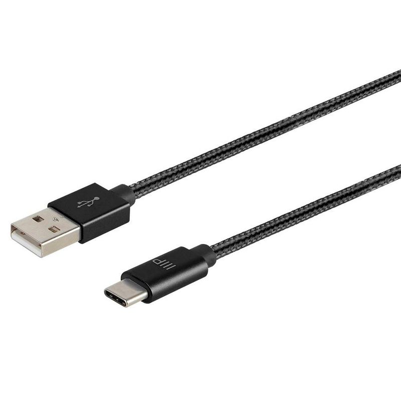 Monoprice Nylon Braided USB C to USB A 2.0 Cable - 10 Feet - Black | Type C, Fast Charging, Compatible With Samsung Galaxy S10 / Note 8, LG V20 and, 2 of 3
