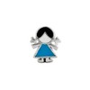 Black Bow Jewelry Sterling Silver & Enameled Blue Dress Girl Bead Charm - 2 of 4