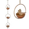 Alpine Corporation Hanging Butterfly with Spring Iron Rain Chain: Durable, No Assembly, 73"H Outdoor Decor - 2 of 4