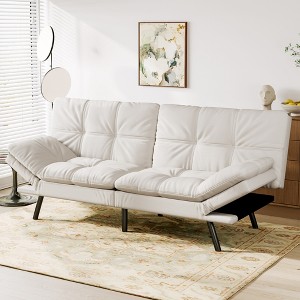 Dyonery 71" Convertible Futon Sofa Bed,Modern Futon Couch,Memory Foam Folding Loveseat Sofa Bed, for Living Room,Office - 1 of 4