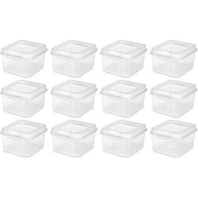 Sterilite Plastic FlipTop Latching Storage Box, Clear (12 Pack) 18038612