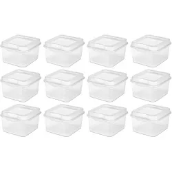 Sterilite Modular Plastic FlipTop Hinged Storage Box Container with Latching Lid for Home, Office, Workspace, and Classroom Organization, 12 Pack