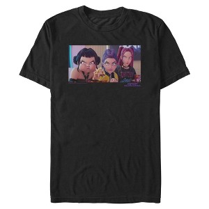 Mens KPop Demon Hunters Angry Trio Scene T Shirt - 1 of 4
