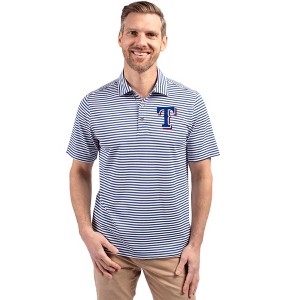 Texas Rangers Cutter & Buck Virtue Eco Pique Stripe Recycled Mens Polo - 1 of 1