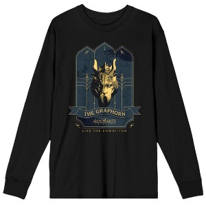 Hogwarts Legacy Graphorn Crew Neck Long Sleeve Men's Black Tee - 1 of 3