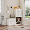 Vynxaria White Multifunctional Shoe Storage Bench with Adjustable Compartments - 2 of 4