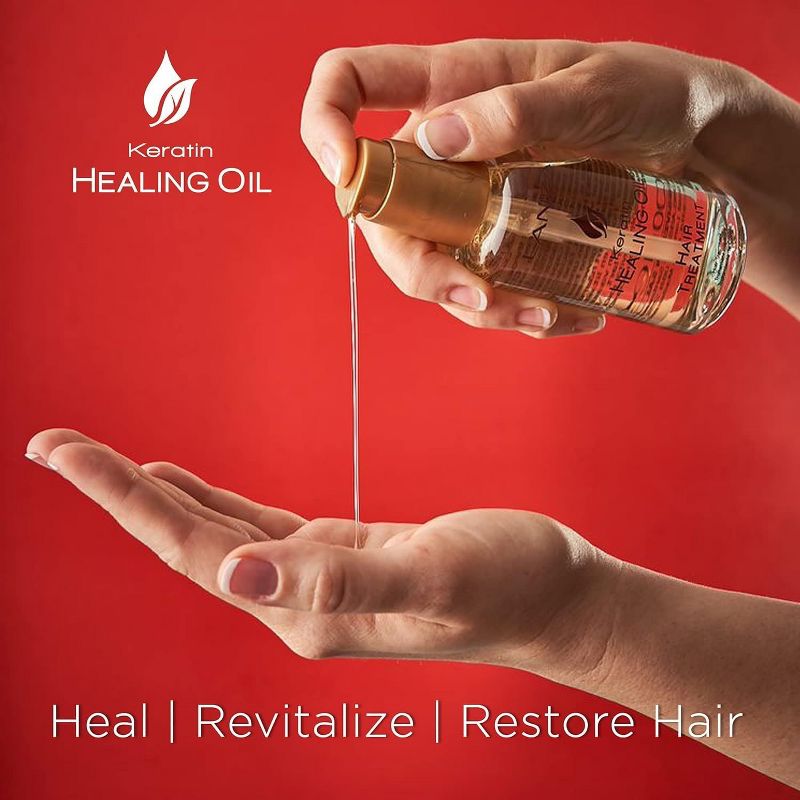 Lanza Keratin HEALING OIL Hair Treatment (3.4 oz LARGE SIZE) Hair Oil Revives & Nourishes Dry Damaged Hair & Scalp Serum, 5 of 8