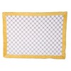 Bacati - Grey Dots with Solid Border Blanket (Grey Dots/Yellow Border) - 2 of 4