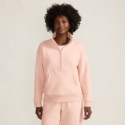 Lands' End Women's Serious Sweats Relaxed Long Sleeve Half Zip Sweatshirt