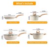 NewHome"White Nonstick Granite Cookware Set, Pots & Pans, Dishwasher Safe, Induction, Even Heat Cooking"White - 2 of 4