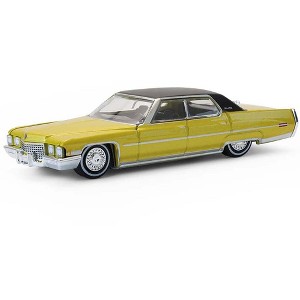 1971 Cadillac Sedan Deville Lowrider Gold Metallic with Black Top 1/64 Scale Diecast Model Cars by Greenlight - 1 of 1