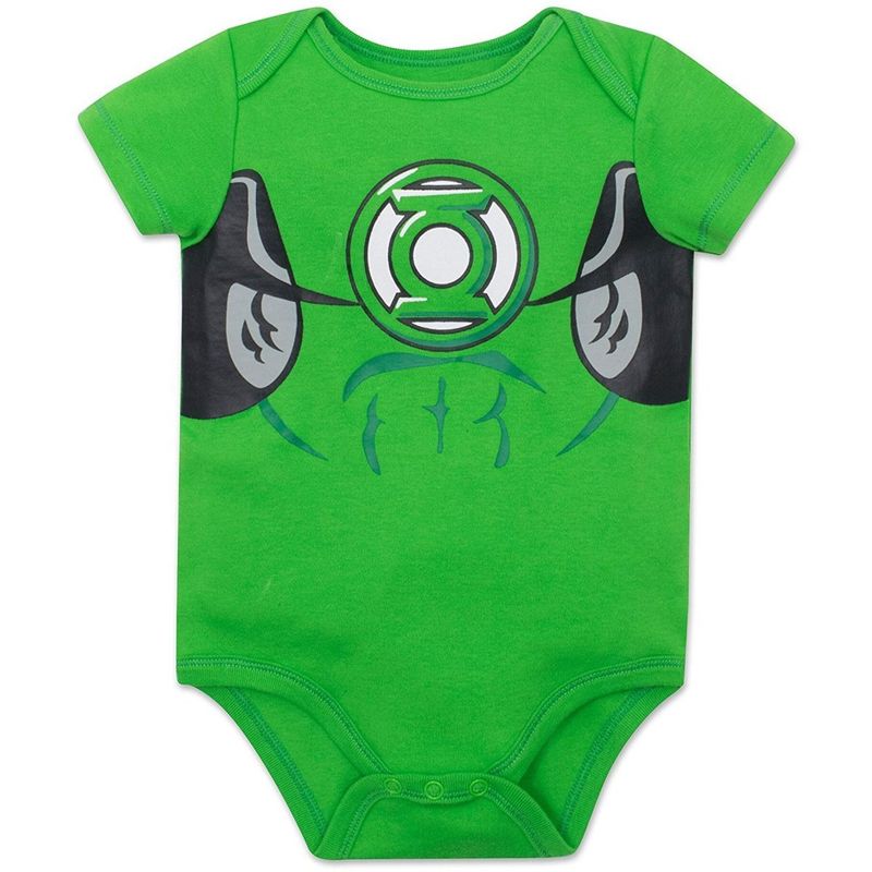 DC Comics Justice League Green Lantern The Flash Superman Baby 5 Pack Bodysuits Newborn to Infant, 5 of 10
