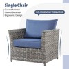Tenaya 13pc Wicker Outdoor Patio Furniture Set Conversation Sofa with a Metal Fire Pit and Cushions - 3 of 4