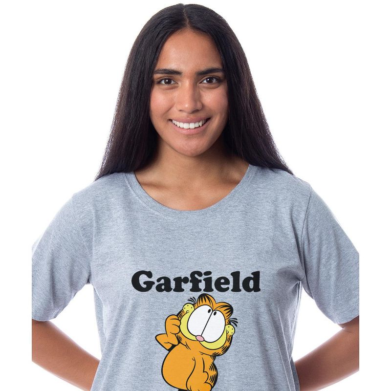Garfield Comic Womens' I'm Cute Pose Pajama Dorm Sleep Shirt Nightgown Grey, 3 of 5