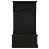 TIRAMISUBEST 4-in-1 Hall Tree with Shoe Bench & 4 Hooks - Entryway Storage Organizer for Coats, Shoes & Bags, Black - 3 of 4