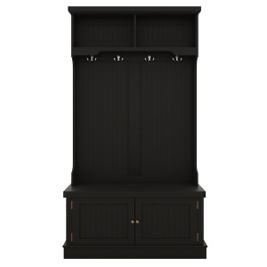 Hall Tree Entryway Organizer with Shoe Storage Bench and Coat Rack - Furniture for Foyer, Mudroom, Hallway, Living Room - 1 of 4