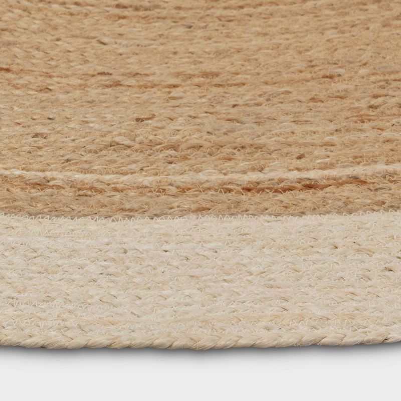 Bordered Color Block Braided Jute Area Rug Cream/Natural - Hearth & Hand™ with Magnolia, 3 of 5
