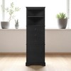 Tall Corner Storage Cabinet with 3 Drawers, Adjustable Shelf & Door, Triangular MDF Organizer for Bathroom - 3 of 4