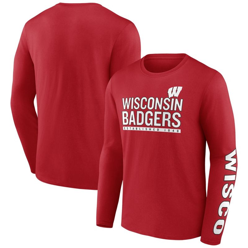 NCAA Wisconsin Badgers Men&#39;s Chase Long Sleeve T-Shirt, 1 of 4