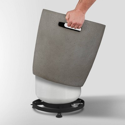 Gray Fiber-Cast Concrete Propane Tank Cover with Steel Frame