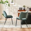 YOUNIKE Modern Dining Room Chairs Set of 2 Armless Kitchen Diner Chair Leather Upholstery Chairs for Dining Table 19.29"Wx19.69"Dx18.5"H - 3 of 4