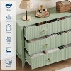 6-Drawer Wood Fluted Dresser 54 Inch Wide, Modern Chest of Drawers, Storage Organizer Cabinet for Living Room, Hallway, Entryway, - 3 of 4