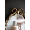 Framed Antique Glass Wall Mirror with Bow 20.5"H Distressed Gold Metal by Kalalou - 3 of 3