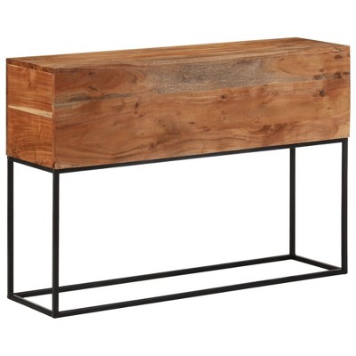 vidaXL Console Table 43.3"x11.8"x29.5" Solid Wood Acacia and Iron