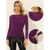 INSPIRE CHIC Women's Long Sleeve Spaghetti Strap Party Mesh Tops - 2 of 4