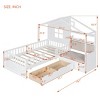 Wooden Kids House Bed  with Two Drawers and Sofa, Sturdy Pinewood Frame, ModernLuxe for Child  -Maison Boucle - 3 of 4