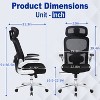 FDW Big and Tall Office Chair Home Office Chair & Sofa Desk Chair with Lumbar Support Flip UP Arms Headrest High Back Ergonomic Mesh Chair, Black - 2 of 4