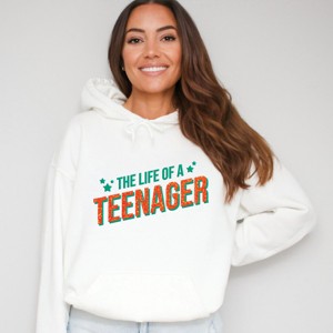 The Life Of A Teenager Puff/Glitter - Womens Hoodie - 1 of 2