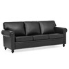 VYNXARIA The Luxurious Three-Seat Sofa Chair that Combines Elegance and Comfort, Adorned with Silver Nailhead Trim£¬Black - 3 of 4