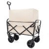 VisioGear Multi-use Bag Collapsible Foldable Wagon Cart, Beach Wagon Grocery Cart with Liner Bag and Cover, Cream, 25.98"*17.32"*37.4" - 2 of 4