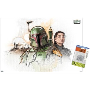 Trends International Star Wars: The Book of Boba Fett - Boba and Fennec Shand Illustrated Unframed Wall Poster Prints - 1 of 4