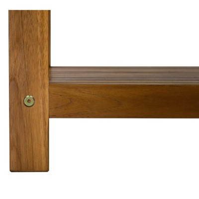 Nordic Teak 18" Natural Shower and Bath Spa Bench with Shelf