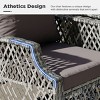 EROMMY 3 Piece Outdoor Swivel Chair Set, Wicker Patio Bistro Set With Thickened 25D Cushions And Glass Coffee Table - 4 of 4