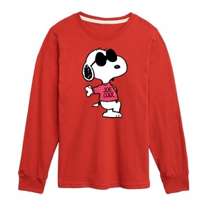 Boys' - Peanuts - Joe Cool Pattern Long Sleeve Graphic T-Shirt - 1 of 4